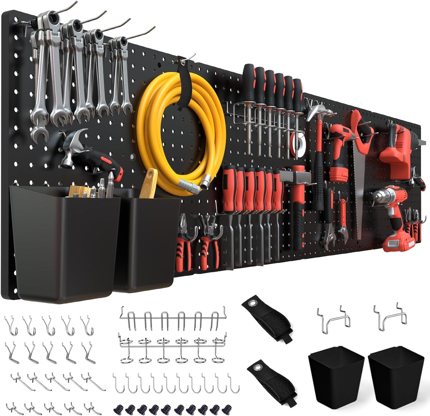 FZK Peg Board,36pcs Pegboard Kit, Includes 4 White Pegboard and Accessories,Plastic Peg Board,with Hooks,Peg Board Wall Organizer for Office, Craft Room